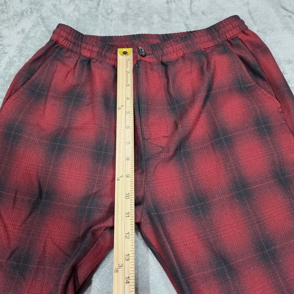 Stussy Pants Mens Small Red Black Shadow Bryan Plaid Wool Blend Skater Surf - Picture 11 of 12